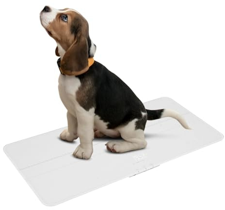 Digitale Haustierwaage Präzise Hundewaage bis 100kg10g hohe Genauigkeit LCD-Anzeige 3 Wiegemodi Tara- Haltefunktion Große Plattform Tierwaage für Hunde Katzen Kleintiere (Weiß)