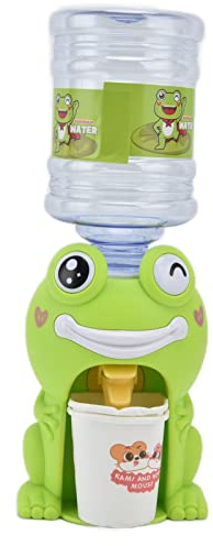 Omquot Mini Distributeur d'eau Mignon, Jouet pour Enfants, Maison de Jeu avec Effets Sonores et Lumineux, Conception en Plastique Léger (Grande Grenouille Mignonne)