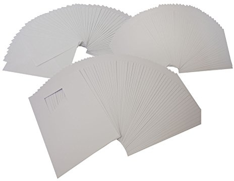 folia 8769 - Passepartoutkarten mit quadratischem Ausschnitt, weiß, DIN A6, 50 Karten und Kuverts - ideal zum kreativen Gestalten von Einladungen, Glückwunschkarten