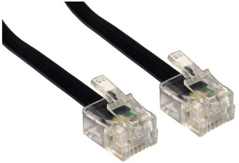 Cables Direct RJ-11, 2m Cavo telefonico Nero