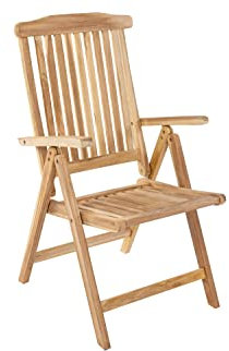 SAM Garten Hochlehner Aruba, 5-Fach Verstellbarer Klappstuhl, Gartenmöbel aus Teak-Holz braun gartenstuhl Aruba
