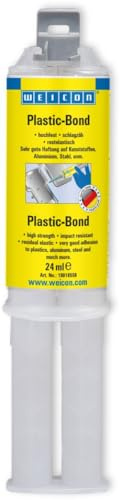 WEICON Plastic-Bond 24ml Strukturklebstoff für Kunststoff, Aluminium, Stahl uvm, cremeweiß-milchig