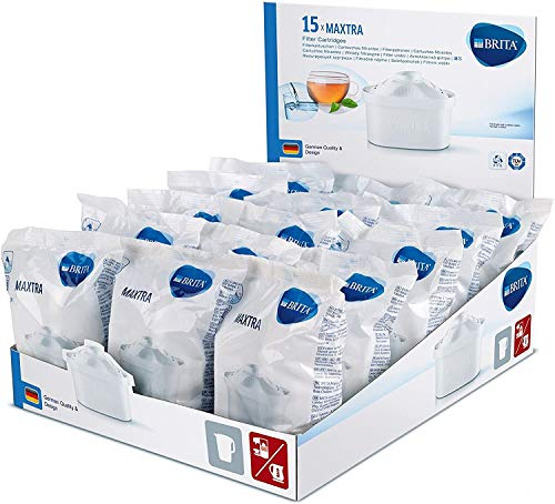 Brita 209985 Maxtra Pack 15 Kartusche, Außen: Plastik, Innen: Aktivkohle, Ionenaustauscher, weiß, 4,4 x 9,5 x 7,5 cm