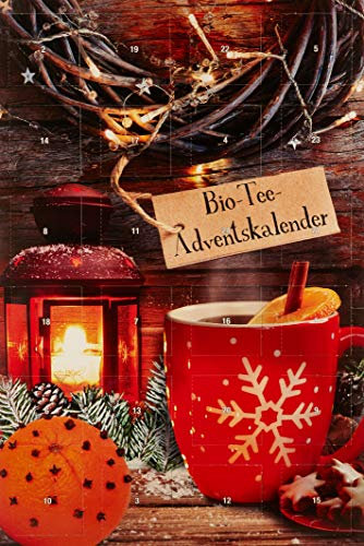 Bull & Bear Bio Tee Adventskalender mit 24 Pyramidenbeuteln in XXL Format, 2x 12 verschiedene Teemischungen wie Früchtetee Kräutertee Grüntee Rooibostee Schwarztee