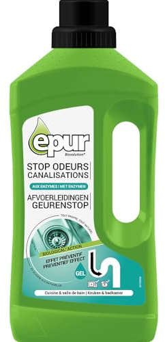 Epur Stop Odeurs Canalisations - Entretien Canalisation Ecologique - Contre bouchons et odeurs - Neutralise les mauvaises odeurs, 1L