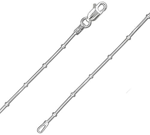 Designer Inspirations Boutique Snake Chain Link Sterling Silver Anklet/Ankle Bracelet/Ankle Chain - 925 Sterling Silver - Adjustable 9.5 to 10.5 Inch & 10.5 to 11.5 Inch / 9.5 Inch