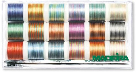 Madeira Klare Box: Polyneon No.40 Mehrfarben: 18 x 200 m: Spulen, sortiert, Einheitsgröße