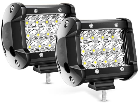 AUXTINGS 4 inch 36W Dreifachreihe LED Arbeitsscheinwerfer Zusatzscheinwerfer 3600LM Auto Scheinwerfer Offroad Flutlicht Spotlight 6000K Wasserdicht IP67 Arbeitslicht 12V (2 Stück)