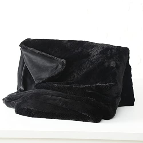 Samtweiche Kuscheldecke Storan Schwarz 150xL200cm aus hochwertigen Polyester