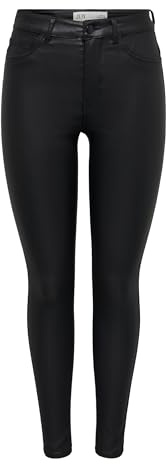 JDY Damen JDYnewthunder Coated High Skn PNT Noos Hose, Schwarz (Black), S/L32