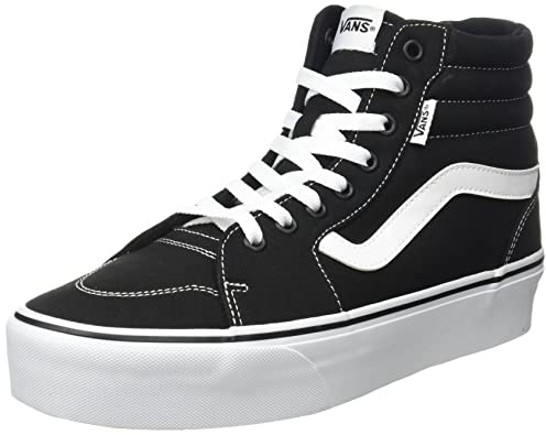 Vans Filmore Hi Platform Zapatillas Para Mujer, Canvas Black/White, 42 EU