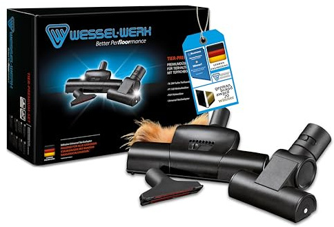 Wessel-Werk Tierhaar-Premium-Set | Staubsaugerdüsen-Set zur Tierhaarentfernung | für Teppich, Sofa, Matratze und Auto | entfernt Katzen- und Hundehaare | inkl. Reinigungszubehör | passend von 32-38mm