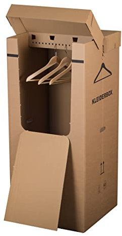 2 Stück | Kleiderbox Kleiderkarton Kartonschrank Umzugskarton Kleideraufbewahrung