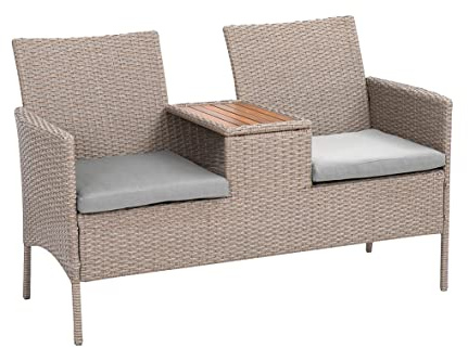 greemotion 2-sitsig bänk med bord, ca 144 x 87 x 65 cm