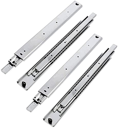 GTV - Set de Guias Correderas para Cajones de Extracción Total 53.9 x 800 mm, Acero Galvanizado de 2 mm, Correderas Telescopicas, Rieles Cajones Soporta hasta 100 kg, Rieles para Cajones - 4 Piezas