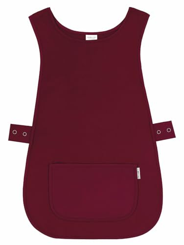 LINEN CLOSET Delantales unisex con bolsillos para mujer, para limpieza, catering, chef, cocina, delantal de trabajo