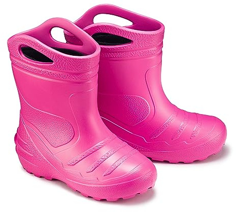 ESTRO Stivali Pioggia Bambino Imbottiti - Stivali Bambino Pioggia con Fodera Stivali da Pioggia Bambino Stivaletti Pioggia Bambino Stivaletti Gomma Bambina K051 (34 EU, Rosa)