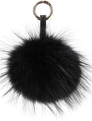 Damen Kaninchenfell Anhänger Taschenanhänger Schlüsselanhänger Echtfell Pelz Bommel Handtaschen, Taschen und Auto-Rückspiegel