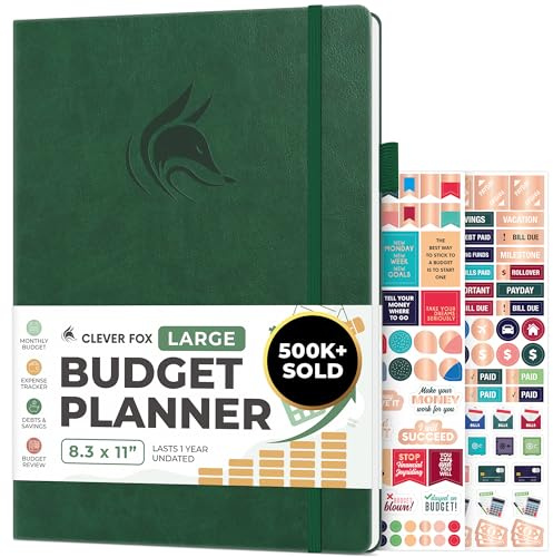 Clever Fox Budget Planner - Expense Tracker Notebook. Monthly Budgeting Organizer, Finance Logbook & Accounts Book, Bill Tracker, A4 (Dark Green)