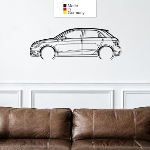 MetalGiftsWorld for AUDI A1, Metall Wandbild, Wanddeko, Auto Silhouette, Metal Car Wall Art (Größe: 69 cm (27))