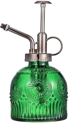 BESPORTBLE Glas-Pflanzen-Sprühflasche, 6,5 cm, grüne Glas-Wassersprühflasche mit oberer Pumpe, Vintage-Pflanzengießkanne, kleiner Pflanzensprüher für den Innen- und Außenbereich, Zimmerpflanze, Grün
