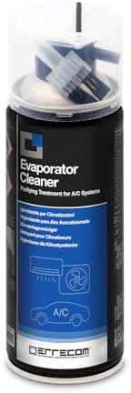 ERRECOM Evaporator Cleaner PRO, Air Conditioner Cleaner with special stiff bristle dispenser brush designed for direct use on coils, disposable gloves included, 400 mL aerosol can