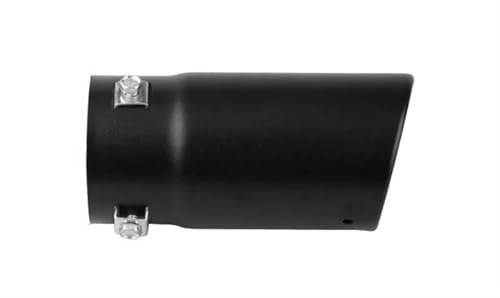 FLORENTER Endrohre Universal Auto 70mm Einlass 76mm Auslass Auto Auspuff Endschalldämpfer Spitze Edelstahl Silber Schwarz Auspuffspitzen Rohr Auto Endrohre(Black 1)