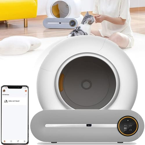 Self-Cleaning Cat Litter Tray Angel Shield Self Cleaning Cat Litter Tray Automatic Smart Litter Box Self Cleaning Large With App Control Oled Display 65L Extra-Large Capacity Odor Removal For Multiple