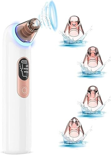 Limpiador de Poros Facial de Succión al Vacío, 3 Modos, 4 Sondas, 5 Herramientas, Paquete de Almohadillas, Cable de Carga, Manual de Instrucciones