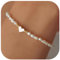 ZEPIQOR Damen Armband,Perlenarmband Damen,Perlen Armbänder Mit Herz Anhänger,Vergoldete Cuban Link,Eleganter Alltagsschmuck Als Kreatives Geschenk Für Frauen