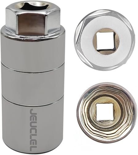 JEUCLEL Oil Pressure Sensor Switch Socket, Special Size 1-1/16 Inch 27mm (Min) - 28.3mm(Max), 3/8 Drive Oil Pressure Switch Socket for Quick Removing & Installing Oil Sending Unit, Wrench Remover