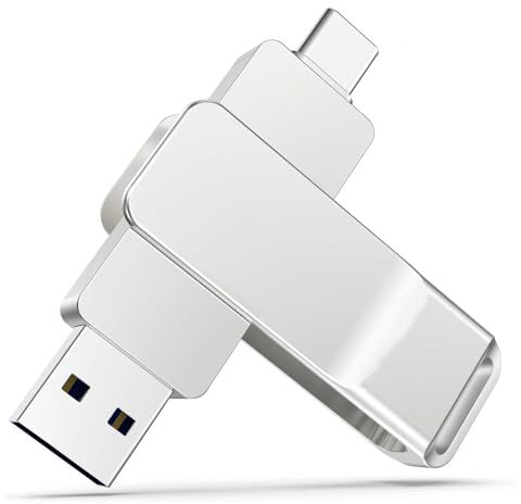 Powice USB C Stick 128GB Speicher, USB3.0/Type-c Speicherstick 2-in-1 USB Stick USB C Laufwerk bis zu 50 MB/s