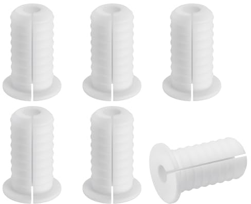 sourcing map Lot de 6 œillets muraux 19 mm en silicone antidérapant pour passer les câbles Ethernet, blanc