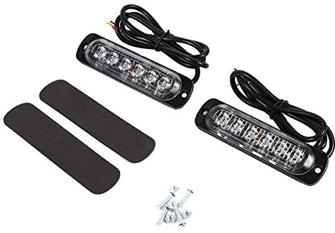 6 LED LED STROBE LUZ de Emergencia, Alta Potencia, 19 Modos, DC 12V para Automóviles, Motocicletas, SUV, Camiones (Luz azul)
