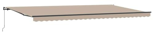 vidaXL Markise Beige 600 x 300 cm Stoff, Balkonmarkise, Moderne ausziehbare Schattenlösung, wasserfeste Materialien für Sonnenschutz, verstellbare Abdeckung