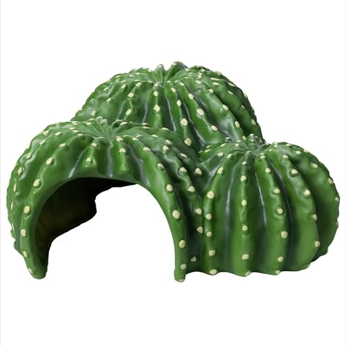 Navaris Kaktusdekoration - skydd för terrarium och akvarium för vatten- eller markbundna sköldpaddor - geckos tarantula ormar - tillbehör för akvariesköldpadda i polyresin
