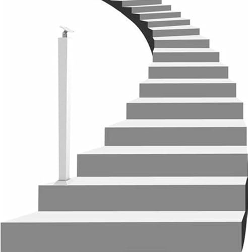 Rampe d'escalier moderne – Barre d'appui de sécurité de 95 cm avec supports en fer forgé et vis métalliques pour une utilisation en intérieur/extérieur – Élégante et balustrade