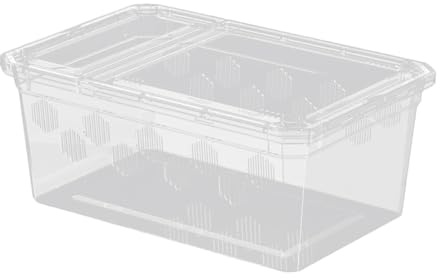 Milageto Reptilien-Futterbox, durchsichtiger Terrarium-Lebensraumkäfig, Schlangenzuchtbox, Critter Keeper für Schlangen, Tiere, Critter, Mini-Haustier, Ohne Terrasse