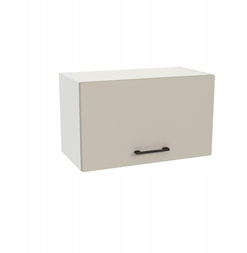 Laclar Capri Dunstabzug-Hängeschrank 32x60×36 cm – Küchenoberschrank Dunstabzugshaube | Korpus Weiß, Front Kaschmir Matt | Soft-Close, modular, Designküche