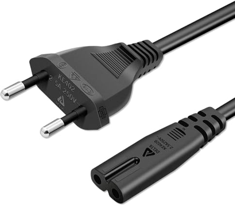 Câble d'alimentation, 1.8M EU Plug C7 Bipolaire 2 Câble, Bloc d'alimentation pour TV Blu-Ray Récepteur DVD Appareils Alimentations Électriques PS5, Noir