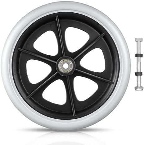 ULDIGI Wheelchair Front Wheels 8 Inch Plastic Solid Tire Replacement Heavy Duty 1pc for Walkers and Transport Accessories