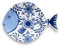 Emporio Zani Touch Mel Santorini Piatto Portata Pesce 100% melamina Colore Bianco/Blu