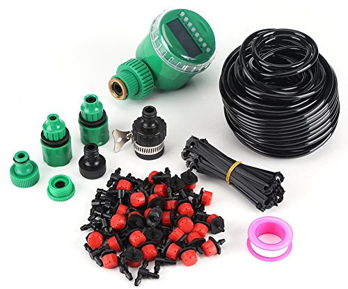 Bewässerung Kit Garten Bewässerungssystem 25m Schlauch Automatische Gewächshaus Sprinkler Automatische Sprinkler Düsen Drippers Set Gartenbewässerung für Garten Flower Bed Terrasse Pflanzen