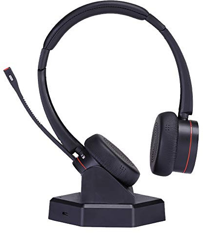 MKJ Wireless Headset with Microphone Noise Canceling Headset for Call Center Office Softphones Work from Home Headphone for Skype Conference Calls Teams