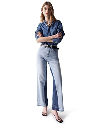 SALSA PUSH I SECRET GLAMOUR CROPPED WIDE LEG JEANS