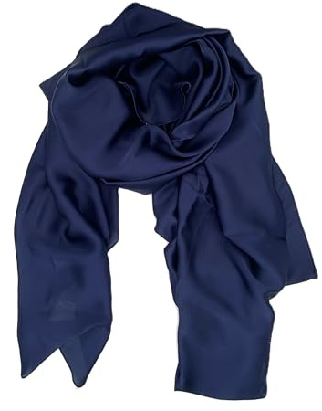 Foulard/stola sartoria A.Caracciolo 100% seta (BLU NOTTE)