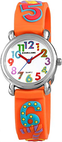 Excellanc Kinderarmbanduhr Analog Lernuhr Jungen Mädchen | Armbanduhr Kinder ab 4 Jahre – Lernuhr | Kinderuhr Analog Jungen 6 8 10 Jahre – bunt wasserdicht Schulkind Geschenk