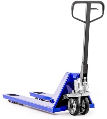 Pallit Hubwagen 2500 kg Palettenwagen 1150 mm Gabellänge Gummi Rollen Robuster Gabelhubwagen mit Gummireifen Handhubwagen aus Stahl, langlebig Palettenhubwagen SIX-R