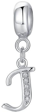 Bokstavsberlock 925 sterling silver pärlor alfabet berlocker initial berlock årsdag berlock ord berlock passar Pandora berlocker armband, Sterlingsilver, Ingen sten