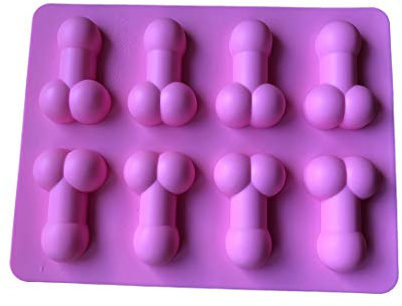 ROYAL HOUSEWARE Kleine Penis Pralinen Eiswürfel Silikonform 14cm x 18,5cm Backform Schokoladenform Kuchenform Penisbackform Penissilikonform Penis-eiswürfel Pralinenform Cupcake Keks Kuchen Form